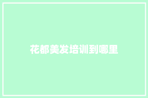 花都美发培训到哪里