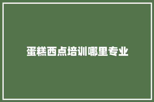 蛋糕西点培训哪里专业