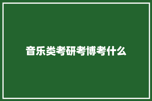 音乐类考研考博考什么