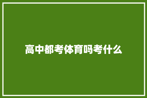 高中都考体育吗考什么