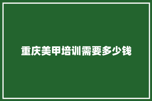 重庆美甲培训需要多少钱