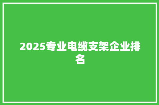 2025专业电缆支架企业排名