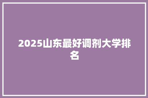 2025山东最好调剂大学排名