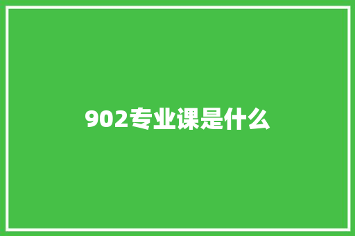 902专业课是什么