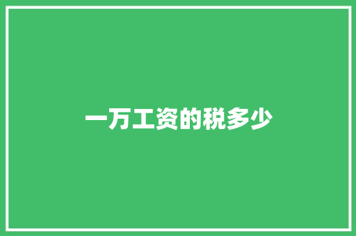一万工资的税多少