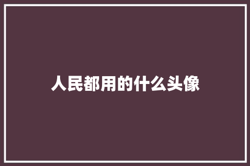 人民都用的什么头像