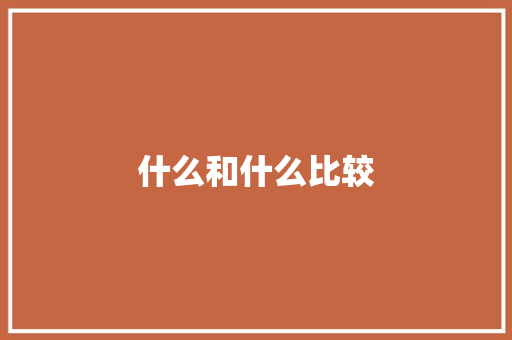 什么和什么比较