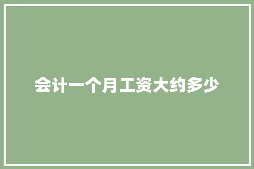 会计一个月工资大约多少 范文资源