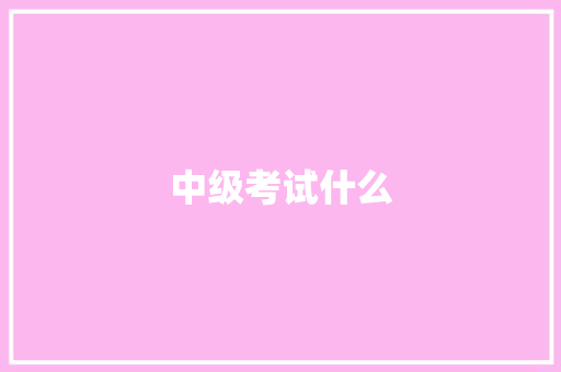 中级考试什么