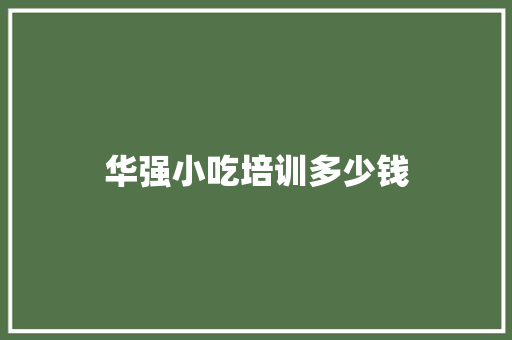 华强小吃培训多少钱