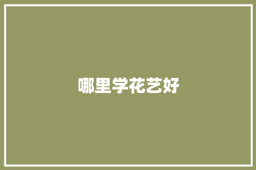哪里学花艺好