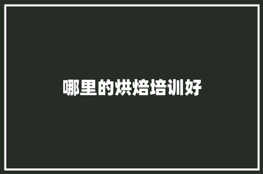 哪里的烘焙培训好