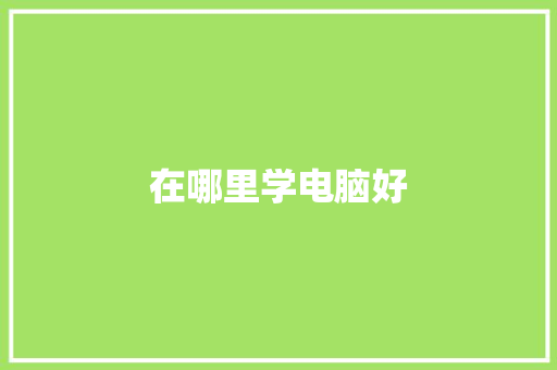 在哪里学电脑好