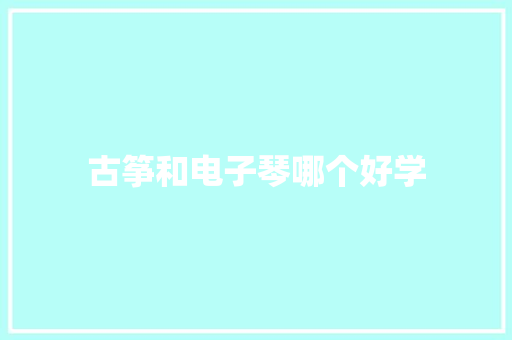 古筝和电子琴哪个好学