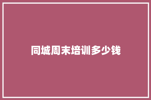 同城周末培训多少钱