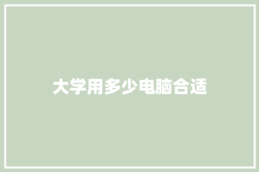 大学用多少电脑合适
