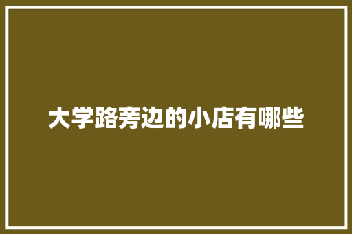 大学路旁边的小店有哪些