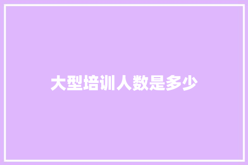 大型培训人数是多少