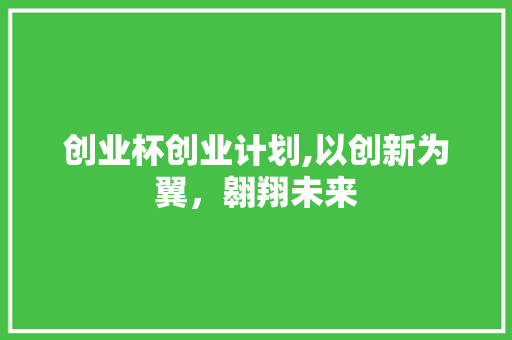 创业杯创业计划,以创新为翼，翱翔未来