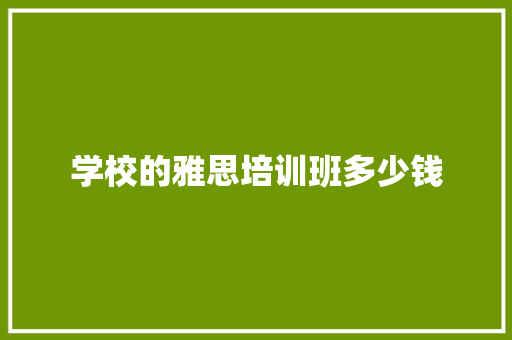 学校的雅思培训班多少钱