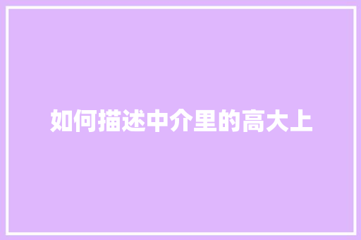 如何描述中介里的高大上