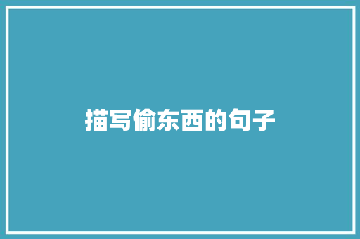 描写偷东西的句子