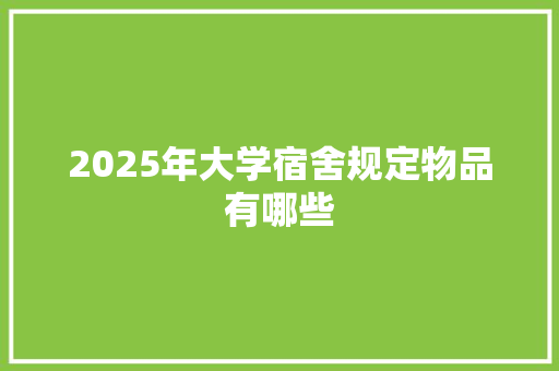 2025年大学宿舍规定物品有哪些