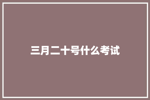 三月二十号什么考试