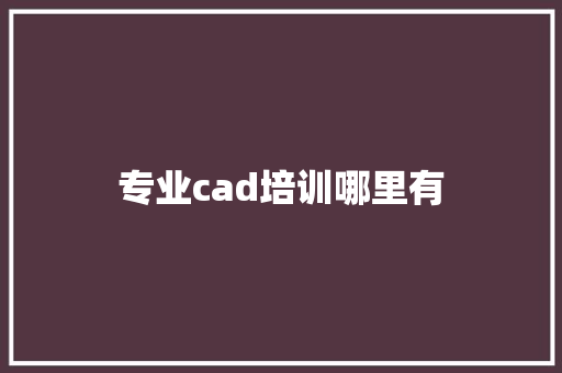 专业cad培训哪里有
