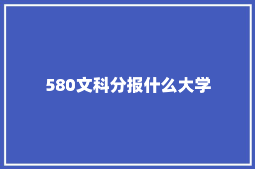 580文科分报什么大学