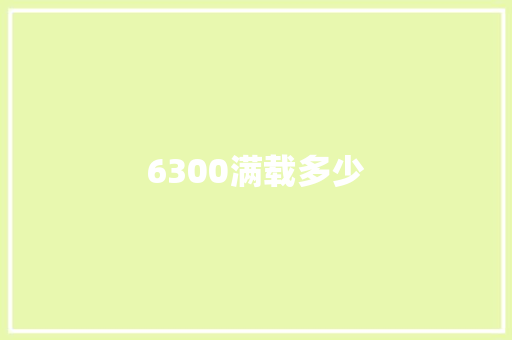 6300满载多少