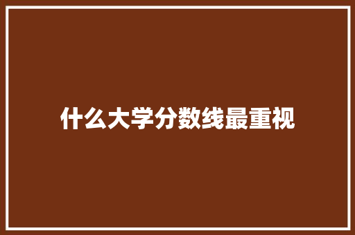 什么大学分数线最重视