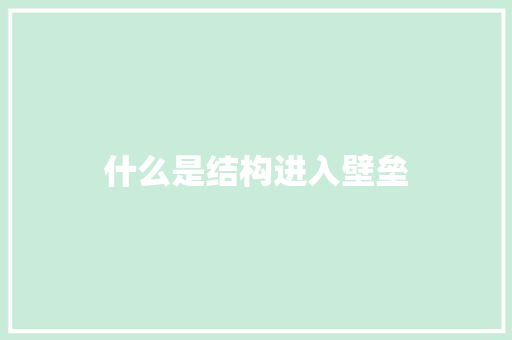 什么是结构进入壁垒