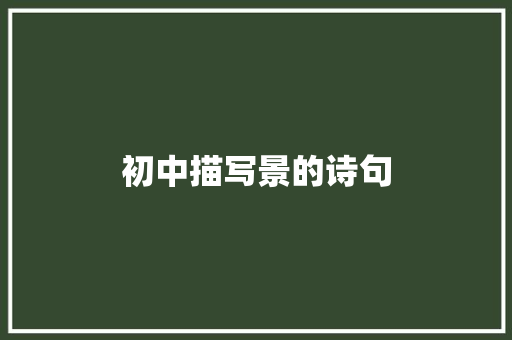 初中描写景的诗句