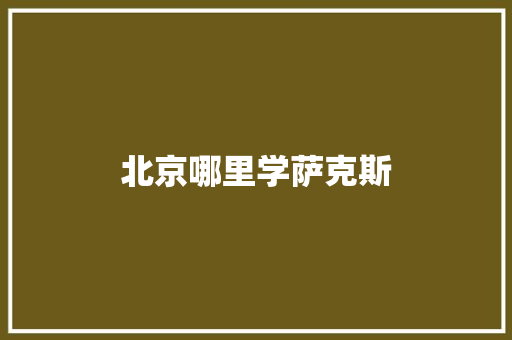 北京哪里学萨克斯