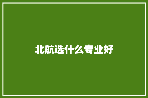 北航选什么专业好