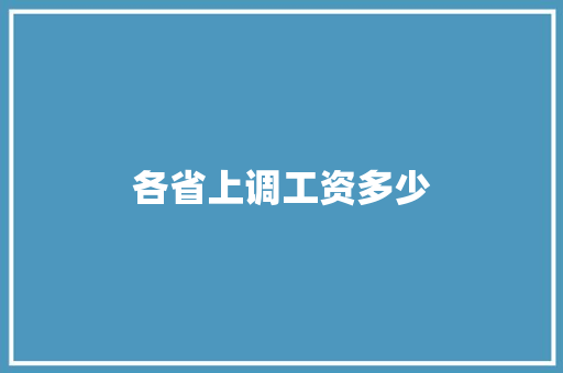 各省上调工资多少
