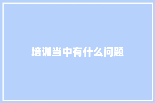 培训当中有什么问题