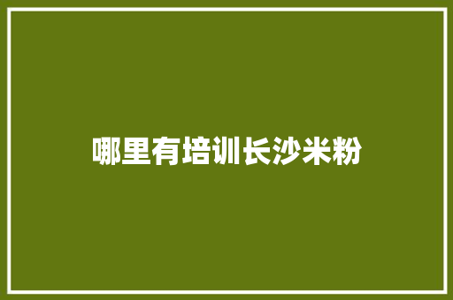 哪里有培训长沙米粉