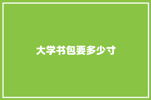 大学书包要多少寸