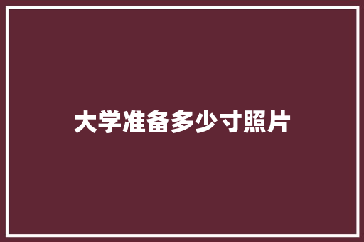 大学准备多少寸照片