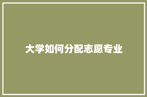 大学如何分配志愿专业