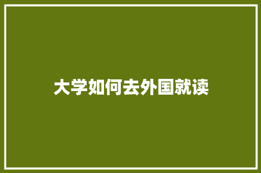 大学如何去外国就读