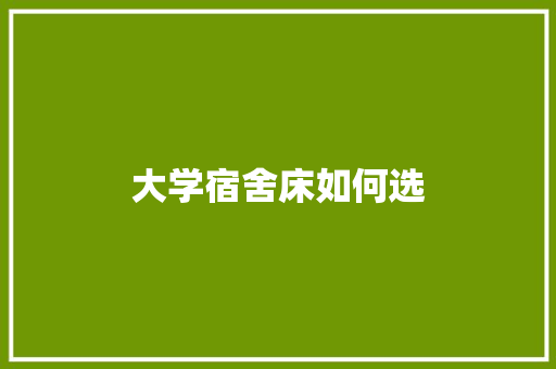 大学宿舍床如何选