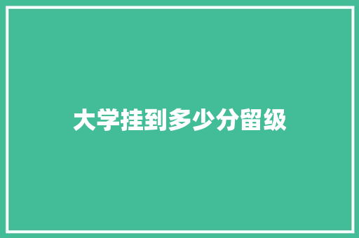 大学挂到多少分留级