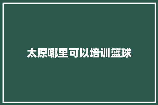 太原哪里可以培训篮球