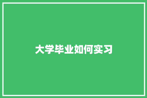 大学毕业如何实习