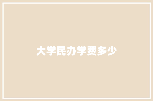 大学民办学费多少