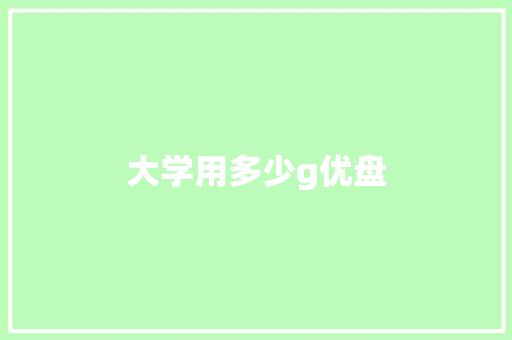 大学用多少g优盘