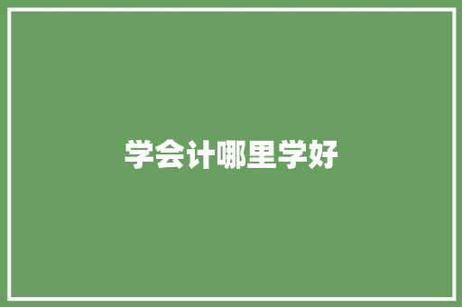 学会计哪里学好